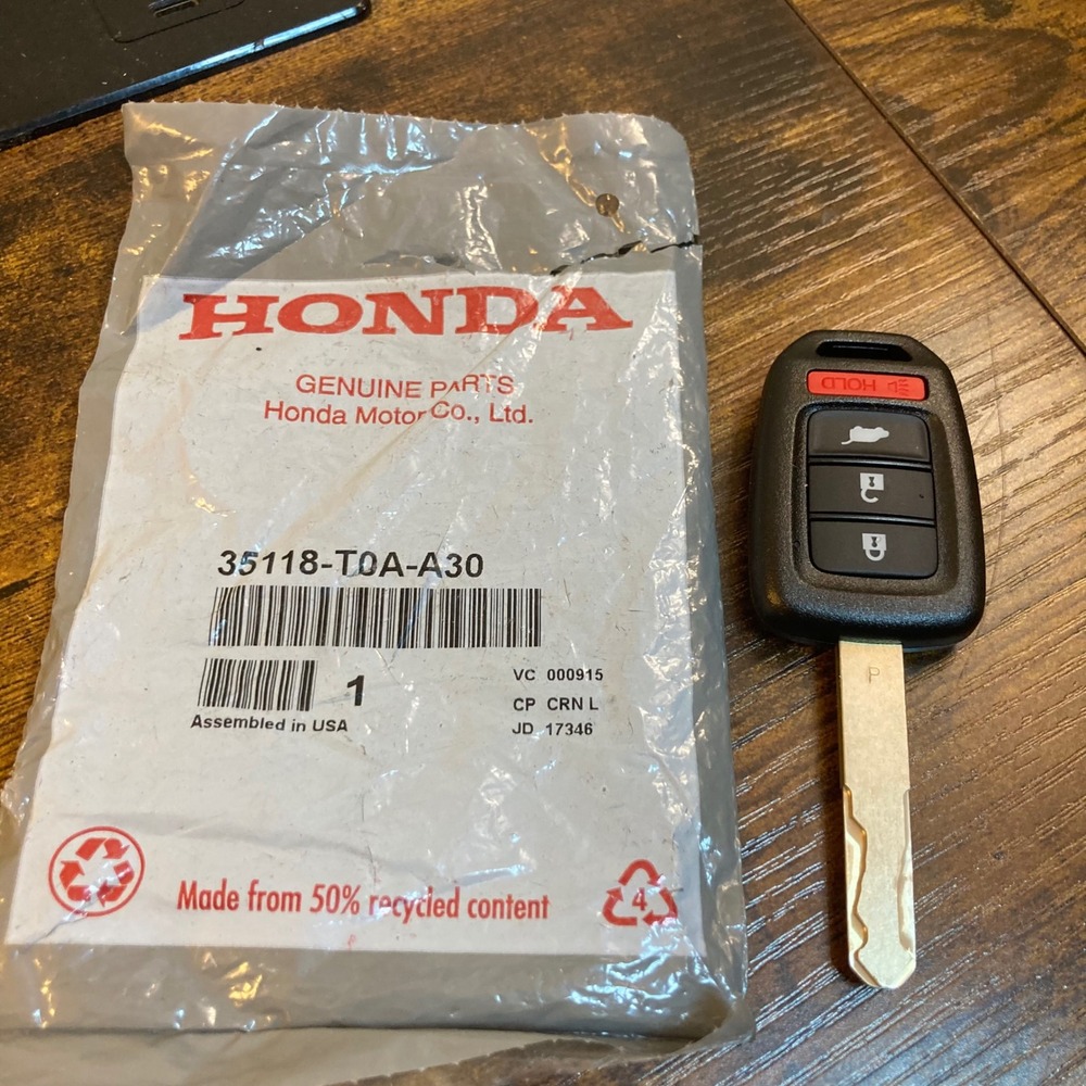 Honda Accord Civic Remote Head Key 4-Button OEM HLIK6-1T 2013-2015 Fob Authentic